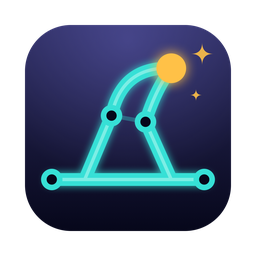 IP Wizard app icon: a wizard hat drawn as glowing teal network lines with device nodes, and an amber spark at its tip